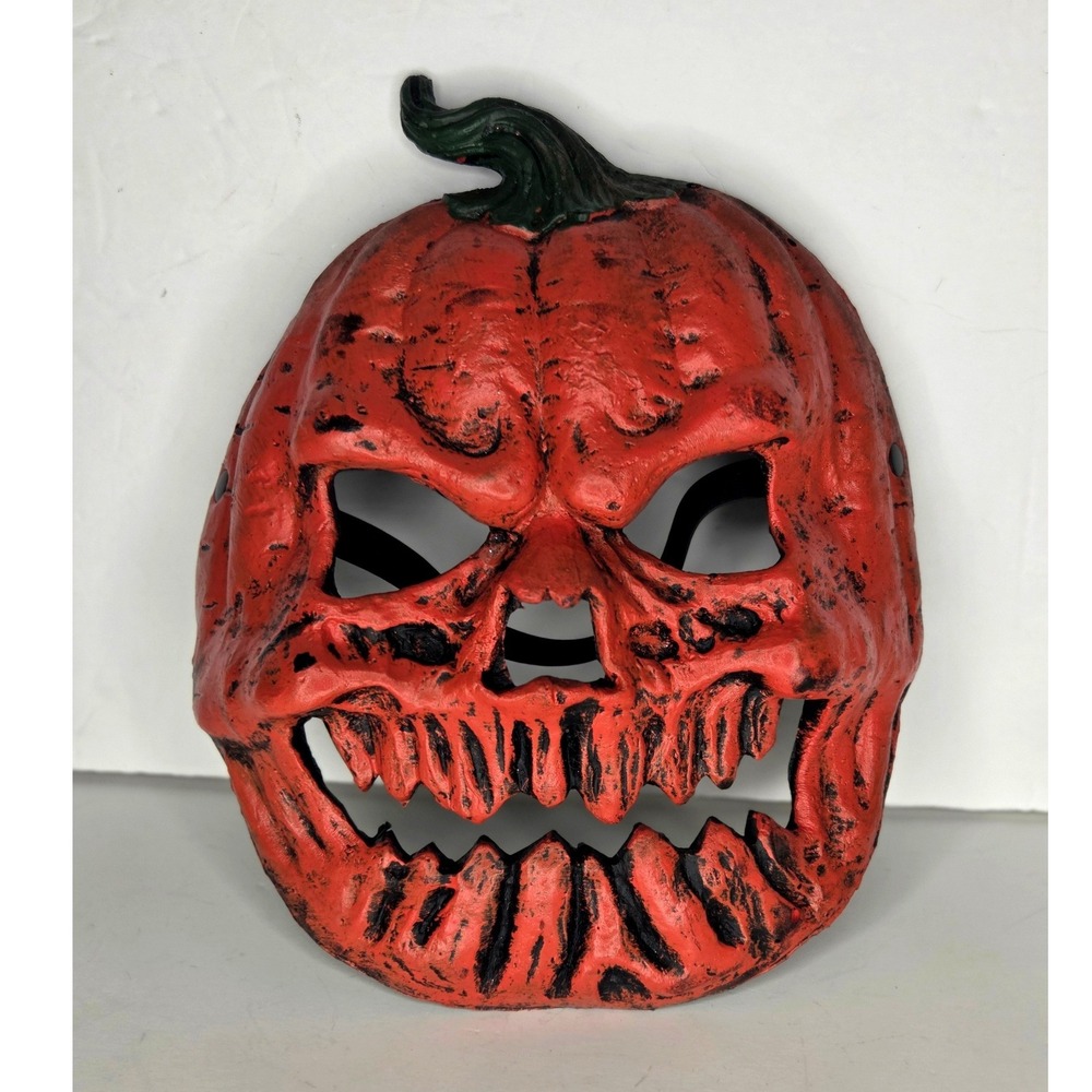 Evil Jack O Lantern Pumpkin Mask Halloween Costume Light Cover Orange Black